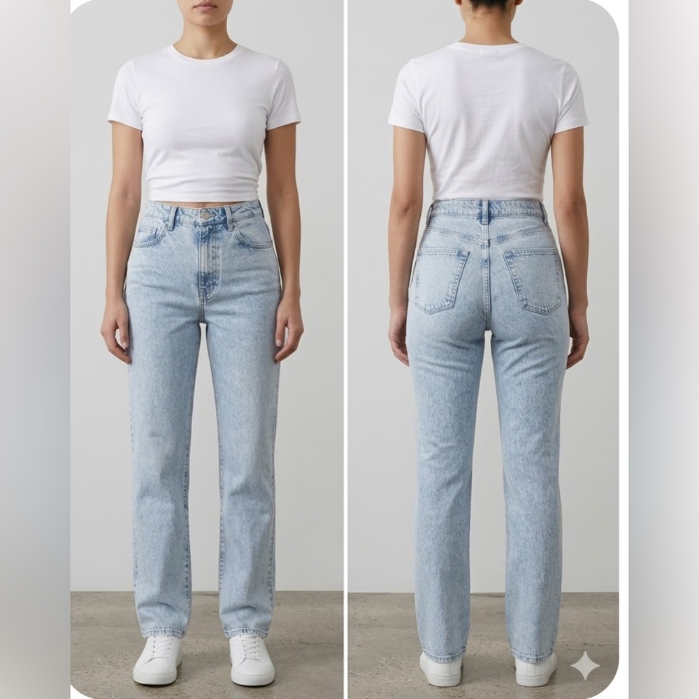 Triarchy Ms. Triarchy High Rise Straight legs Light blue Jeans - 27 Coreva NWT - Picture 2 of 12
